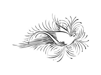 Download Elegant Single Bird Outline Logo SVG – Minimalist Avian Icon & Vector Design for Nature-Inspired Branding