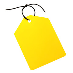 Blank Yellow Tag, Retail Price Label, String, Sale, Marketing, Promotion, Shopping, Discount, Advert