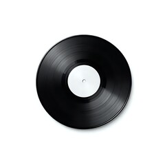 Obraz premium Classic Black Vinyl Record Isolated on White