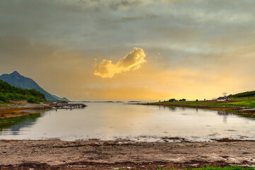 landscapes of Myrland Beach, Lofoten Islands, Noruega
