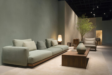 modern interior design scene in top  country featuring ultrabright lighting that enhances perception of space