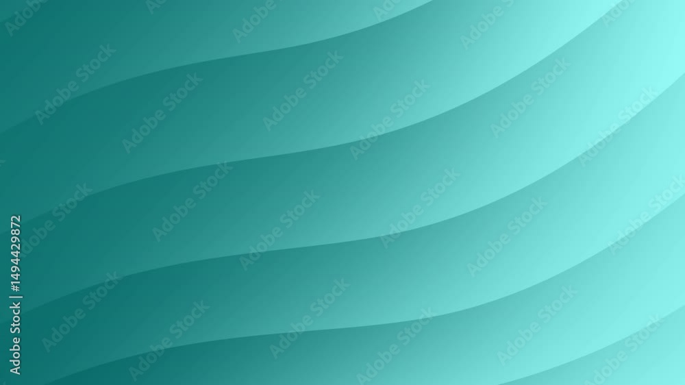 Poster smooth teal waves form an abstract, flowing pattern in a gradient minimalist design, abstract textur