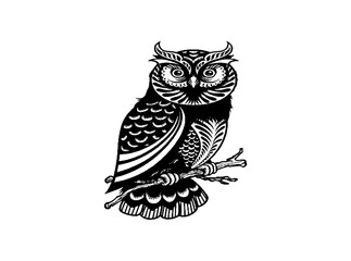 Download Free Black and White Owl Logo SVG – High-Quality Monochrome Vector Design for Branding, Nature, and Wildlife Projects