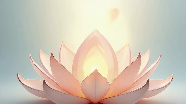 A beautiful digital illustration of a Vastu crystal lotus, symbolizing purity and enlightenment, with radiant crystal petals and a soft glow, with space for text

