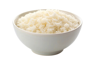 PNG Bowl of steamed white rice in white ceramic bowl