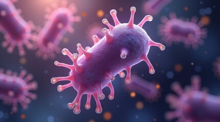 Microbial bacteria - microscopic germ, unicellular being, biological agent, tiny organism, invisible life