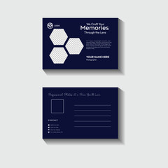 Blue abstract photographer postcard