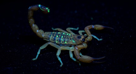 Glowing Scorpion in the Dark: A Macro Photography