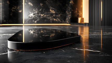 Obraz premium Abstract Luxury Black Marble with Gold Highlights