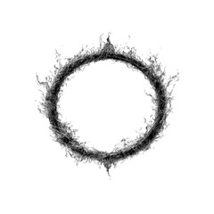 Abstract Circular Fire Ring - Monochromatic Smoke Design Element