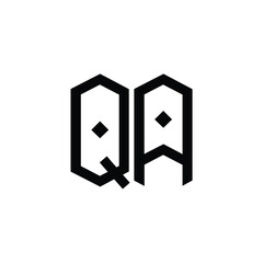 QA monogram logo design letter text name symbol monochrome logotype alphabet character simple logo