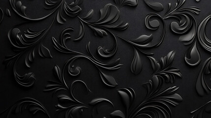 Abstract Luxury Black Marble with Gold Highlights