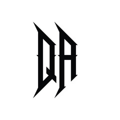 QA monogram logo design letter text name symbol monochrome logotype alphabet character simple logo