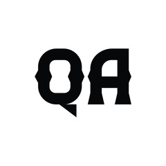 QA monogram logo design letter text name symbol monochrome logotype alphabet character simple logo