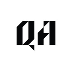 QA monogram logo design letter text name symbol monochrome logotype alphabet character simple logo