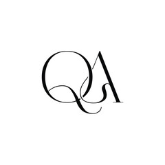 QA monogram logo design letter text name symbol monochrome logotype alphabet character simple logo