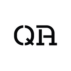 Obraz premium QA monogram logo design letter text name symbol monochrome logotype alphabet character simple logo