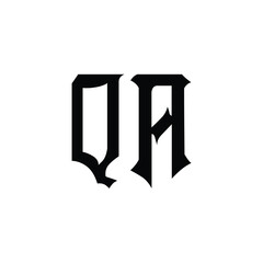 QA monogram logo design letter text name symbol monochrome logotype alphabet character simple logo