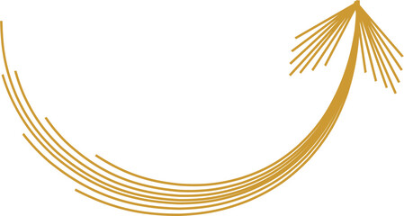 golden arrow sign curves up direction up or down, scratch and brush