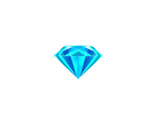A sparkling blue diamond icon on a transparent background