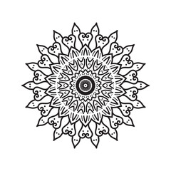 Intricate Mandala Design: A mesmerizing black and white mandala art piece, a symbol of balance, harmony, and spiritual journey, in the art of the circle.