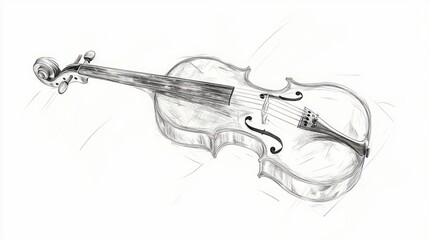 Obraz premium Elegant Pencil Sketch of a Violin