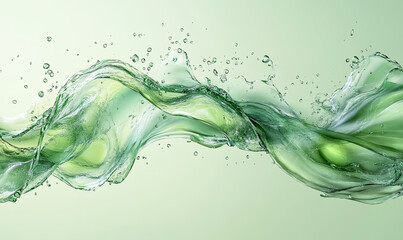 Green liquid flows gracefully, creating captivating visual symphony
