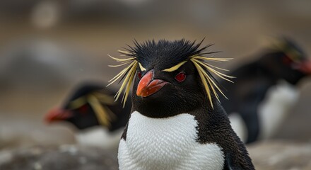 Majestic Macaroni Penguin Portrait: Antarctic Wildlife