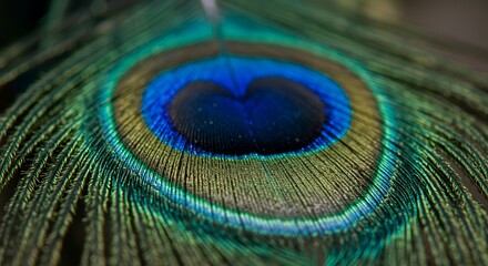Peacock Feather Macro Photography: Vibrant Blues and Greens