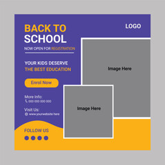 Back to school social media post design