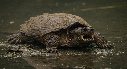 Snapping Turtle in the Water