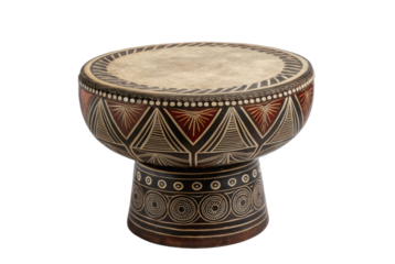 PNG Ornate handcrafted african djembe drum with intricate patterns