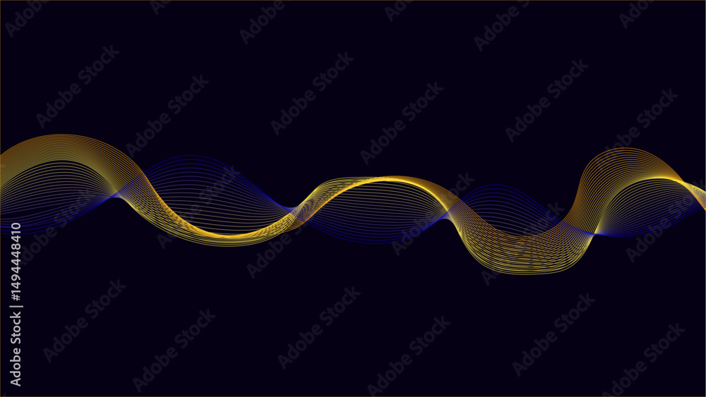 Canvas Prints a glowing golden wave flows smoothly against a dark background.simple flowing golden pattern.