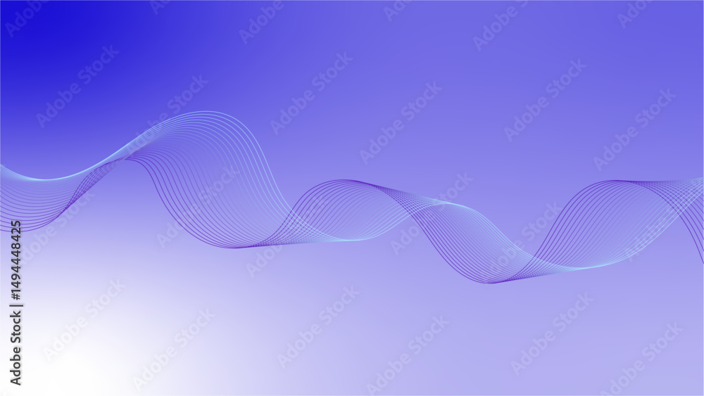 Canvas Prints smooth wavy light blue lines creating a modern abstract white background