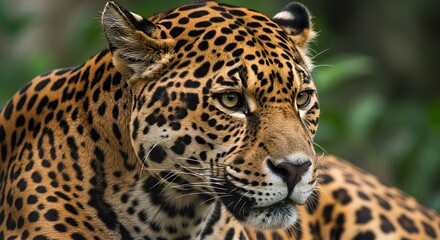 Obraz premium Majestic Jaguar Portrait: A Close-Up of a Wild Cat