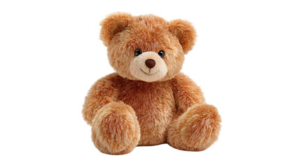 Obraz premium Brown teddy bear toy sitting isolated