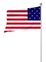 Fototapeta premium American flag on white background