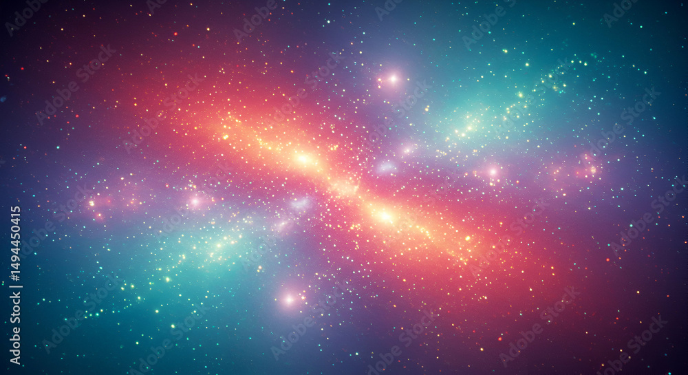 Poster abstract cosmic background with colorful nebula and stars for space theme