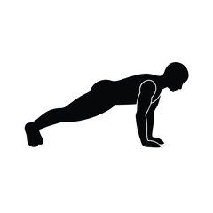 Plank Pose Silhouette for Core Workout Illustration