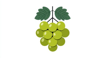 Modern Grapes Icon in Flat Vector Format