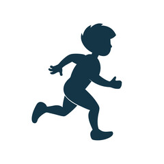 Rugby Child Running with Ball Team Sport Icon