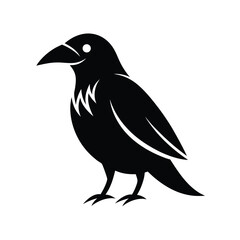 Monochrome Crow Bird Logo in Simple Design