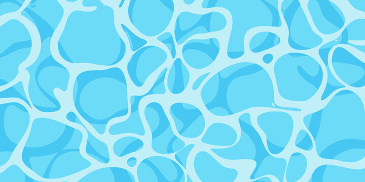 Water Surface Pool Background. Water ripple top view textured pattern design. Sun light reflection top view swimming pool, ocean, and sea background. Summer Vector Background.