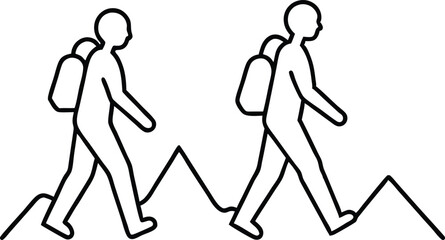 Hiking line art icon