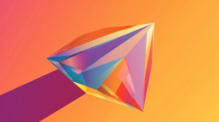 Vibrant Gemstone: A Colorful Abstract Illustration