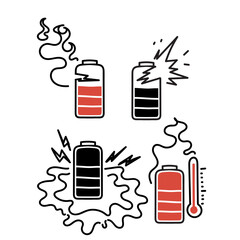 damaged battery icon doodle sketch