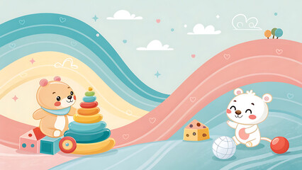 International Children&rsquo;s Day Illustration Celebration background