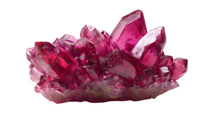 Fototapeta premium Cluster of ruby crystals in studio shot