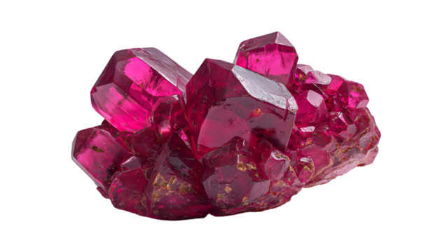 Red crystal mineral specimen on black background