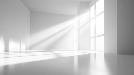 Sunlit White Room Interior Design Minimalist Architectural Photography
